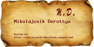 Mikolajcsik Dorottya névjegykártya