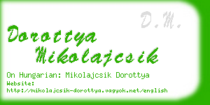 dorottya mikolajcsik business card